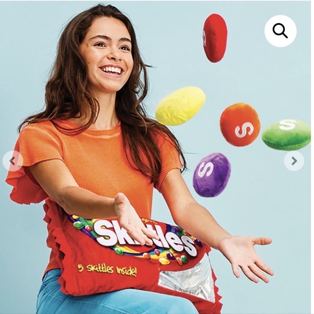 iscream Skittles Pillow Set 16" x 8.5" with Mini Skittles Candy Pillows